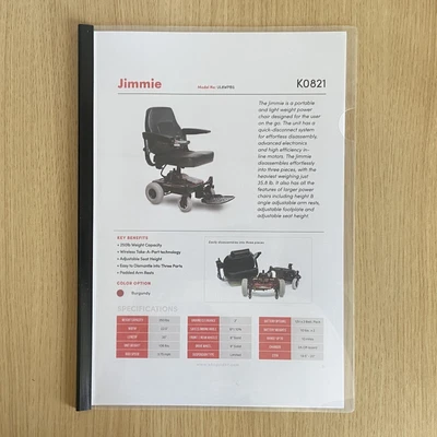 £9.35 • Buy Manual + Extra Info For The Jimmie Powerchair UL8WPB - Shoprider Roma Wheelchair