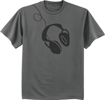 Headphones Shirt Mens Graphic Tee DJ Clothing Apparel • $11.95