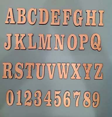 $6.57 • Buy WOODEN LASER CUT SHAPES-ALPHABET LETTERS & NUMBERS-Clarendon Font Multiple Sizes
