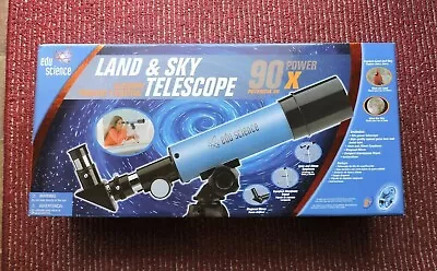 £27.27 • Buy Edu-Science Land And Sky Telescope 90X Power With Table-Top Tripod - Blue