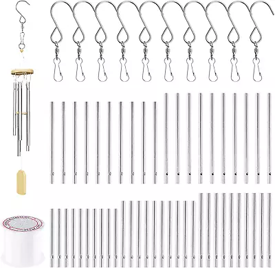 Swpeet 61Pcs Wind Chime Tubes Parts And 100 Yard Wind Chime Wire With Swivel ... • $31.34