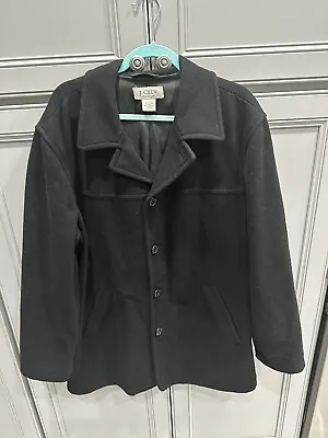 J. Crew Men’s Black Wool Single Breasted Pea Coat Size Large  • $59.99