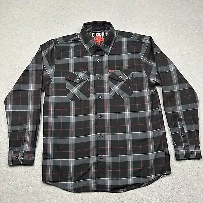 Dixxon Shirt Mens Large Gray Black Plaid Counts Kustoms Button Up Flannel • $46.99