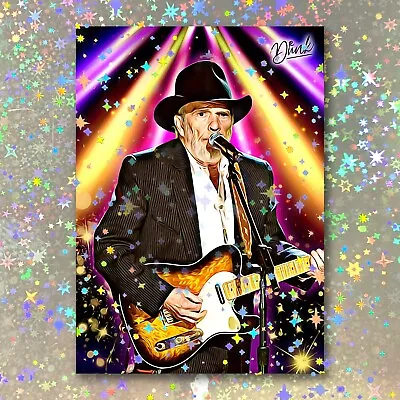 Merle Haggard Holographic Headliner Sketch Card Limited 1/5 Dr. Dunk Signed • $29.99