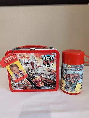 Vintage G1 Transformers Lunch Box Thermos Aladdin Hasbro 1986 Never Used W/ Tag • $275