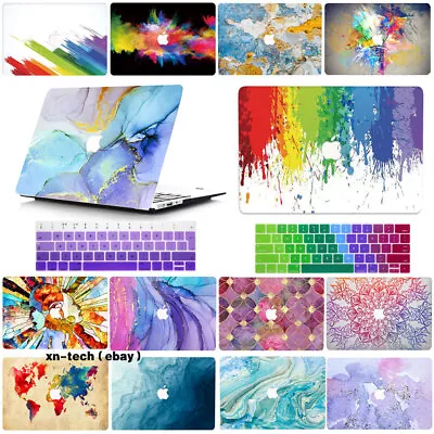 Abstract Color Case For Macbook M3 Air 13 12 11 Pro 14 15 16 Inch+Keyboard Cover • £26.38