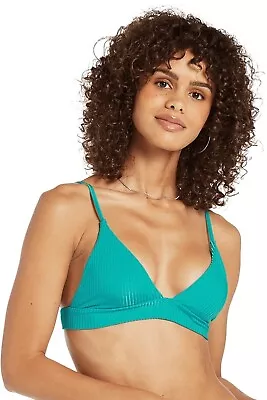 MSRP $55 Volcom Womens Simply Rib Triangle Bikini Top Aqua Size XL New • $16.99