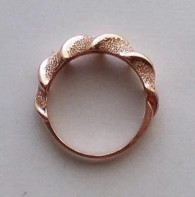 Vintage Designer Signed Solid 10K Rose Pink Gold Twisted Rope Design BAND RING  • $275