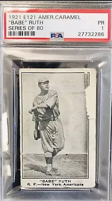  Babe  Ruth 1921 American Caramel Series Of 80 (E121) • $23500