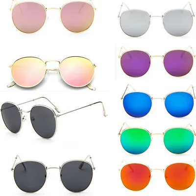 $5.37 • Buy Fashion Oversized Round Sunglasses Men Women's Vintage Retro Mirror Glasses NEW