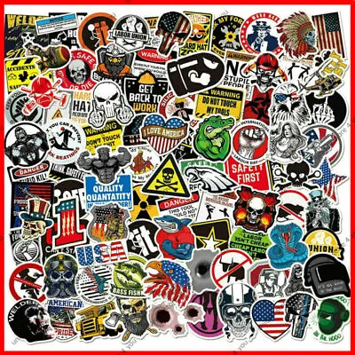 £6.98 • Buy 100 Pack Hard Hat Stickers Funny Construction Electrician Helmet Tool Box Decals