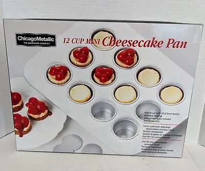 12-Cup Mini-Cheesecake Pan 14-Inch-By-10.5-Inch Chicago Metallic Brand NEW • $15.67