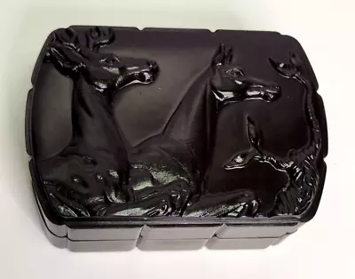 Vintage Hickok Bakelite 3D Lid Deer Horse Trinket Box 4.5  By 3  • $21.49