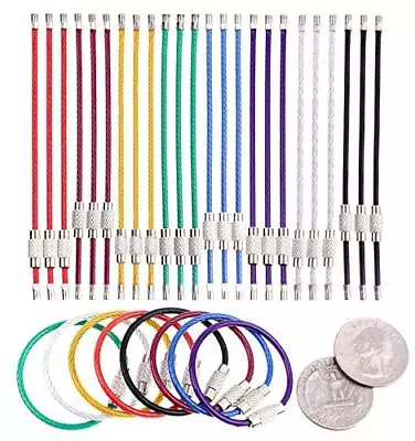Mini Skater 24PCS 4 Inches Assorted Colored Durable Stainless Steel Wire Keyc... • $15.17