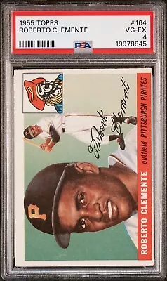 1955 Topps #164 Roberto Clemente Rookie RC Baseball Card PSA 4 VG-EX Fresh Case • $3299