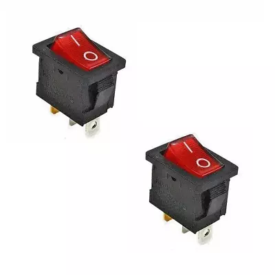 (2pcs) 12v Volt Rocker Switch On Off Mini With Red LED Car DIY Hobby 20 Amp • $1.49