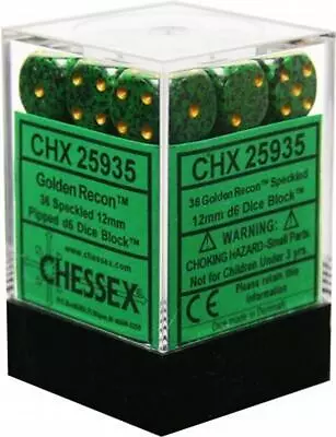 36D6 Speckled D6 Golden Recon Dot Dice - Chessex • $27.27