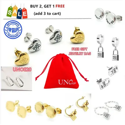 [BUY 2 GET 1 FREE] UNO De 50 Jewelry Stainless Steel Men Womens Padlock Earrings • $8.80