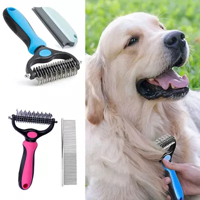 Brush Tool Comb Rake Undercoat Fur Dematting Professional Pet Grooming Dog Cat • £10.56