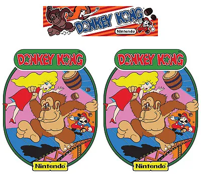 Donkey Kong Nintendo Arcade Cabinet Graphics Side Art And Marquee    • $49.99