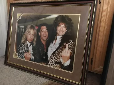 Motley Crue  Ratt Signed Photo 20x28 Framed Circa 90's • $450