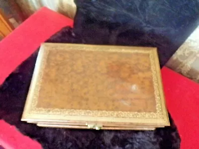 Vintage MELE Tiered Jewelry Box& Jewelry With Gold Velvet Lining-NO KEY • $25