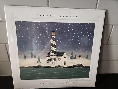 Signed Warren Kimble 10 X 8 Holiday Lighthouse Print • $39.99