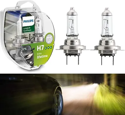 Philips LongLife EcoVision H7 55W Two Bulbs Headlight DRL Daytime Lamp Upgrade • $27.55