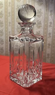 VTG HTF Atlantis “JOSE” Square Crystal DECANTER W/Vertical Cut STOPPER 10” Tall • $65