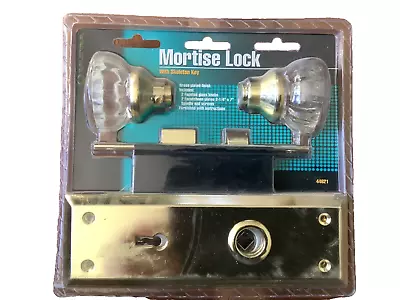 O Ultra Interior Mortise Lock Set SATIN BRASS FINISH GLASS Knobs With Keys • $23.50