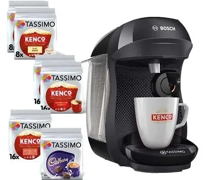 TASSIMO By Bosch Happy TAS1002GB7 Coffee Machine With Kenco & Cadbury Drink Star • £70