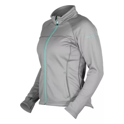 Motorfist Powder Gray With Teal Midlayer Fleece Jacket Women's Sizes LG & XL • $45.99