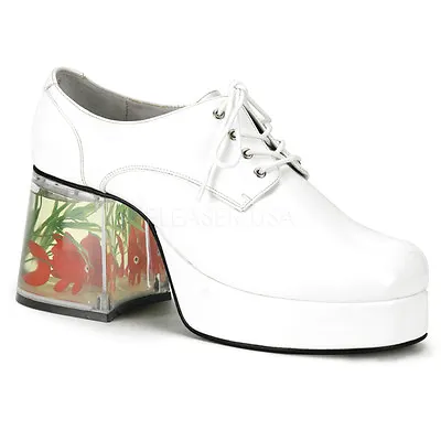 White Platform 70s Saturday Night Fever Pimp Costume Shoes Mens Size 10 11 12 13 • $78.95