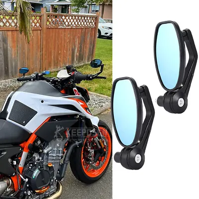 Motorcycle Rearview Handle Bar End Mirrors 7/8  CNC For 125 200 390 690 890 1290 • $26.72