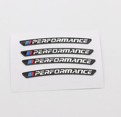 $15 • Buy 4pcs OEM Style BMW M Performance Badge Black Wheels Rims Emblem Metal Sticker