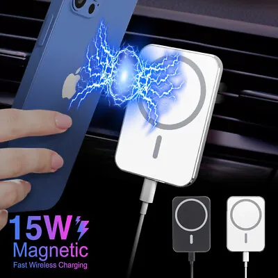 $9.99 • Buy Magsafe Qi Wireless Car Charger Phone Holder Mount For IPhone 13 12 14 Pro Max