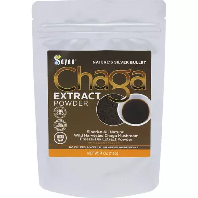 Chaga Mushroom Extract Powder Siberian Freeze Dried Wild Harvested Natural 4oz • $47.99