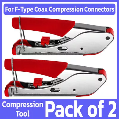 2 Pack Compression Tool For F-Type Coaxial Connector RG6 RG59 Coax Cable W/ Lock • $25.99