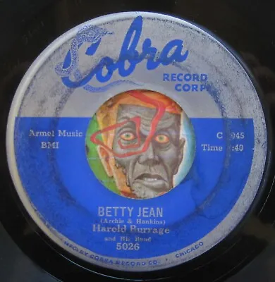 HEAR Harold Burrage 45 Betty Jean / I Cry For You COBRA R&B Rocker • $49.99