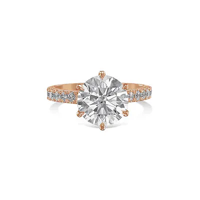 Diamond Engagement Ring VVS2 E Round 5.35 Carat Lab-Created CVD Sparkling • $11700