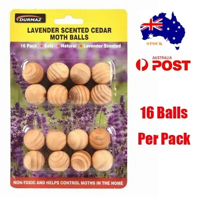 $5.95 • Buy 16X Natural Cedar Moth Balls Lavender Scented Non-Toxic Drawer Clothes Wardrobe 