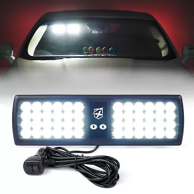 Xprite 48 LED  Emergency Warning White Windshield Visor Strobe Light Dash Lamps • $19.99