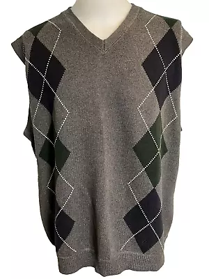 Nautica Men's Argyle Sweater Vest XXL Grey/Blue • $24.99