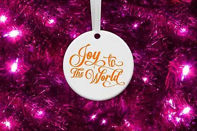 Joy To The World Round Ceramic Ornament For Christmas Holiday - 3 Inches • $9.99