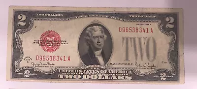 ⭐ 1928 $2 Legal Tender *red Seal* Two Dollar Bill (vg-f)  Free Shipping⭐ 12354 • $25
