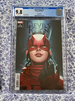 $99.95 • Buy DEVIL'S REIGN #2 CGC 9.8 WP In-Hyuk Lee Variant Daredevil & Elektra RARE HTF HOT
