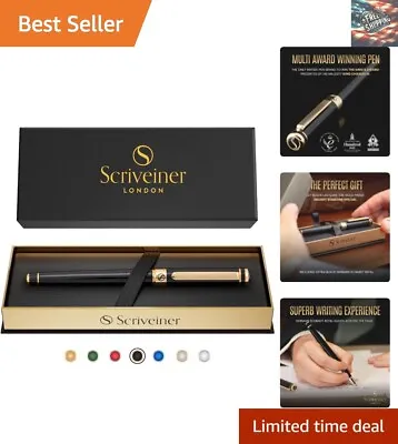 Stunning Black Lacquer Rollerball Pen - 24K Gold Finish Schmidt Ink Refill • $57.79