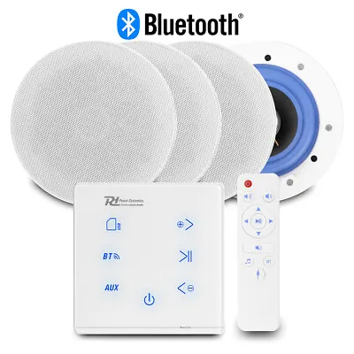 Bluetooth Ceiling Speaker Set - 4x ESCS5 5.25  And A100W Home Audio Music System • £219