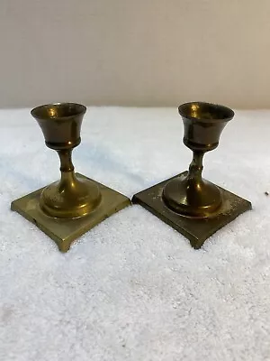 Set Of 2 Vintage Small Brass Candlesticks • $15