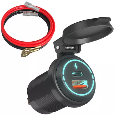 Dual USB Type-C Port Car Charger Cigarette Lighter Socket Charging Power Outlet • $12.52